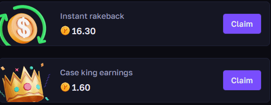 yayskins rakeback rewards system